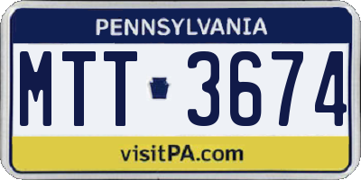 PA license plate MTT3674