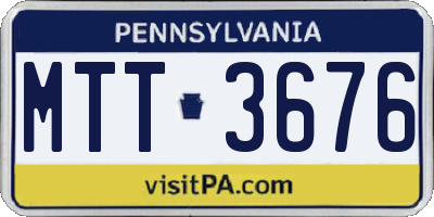 PA license plate MTT3676