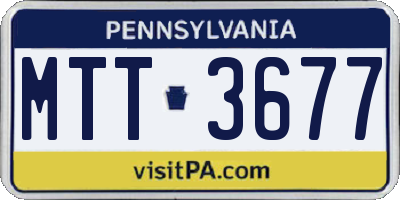 PA license plate MTT3677