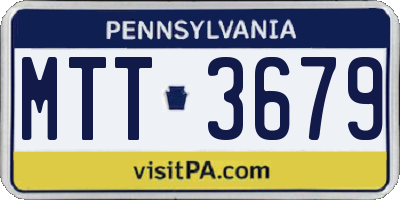 PA license plate MTT3679