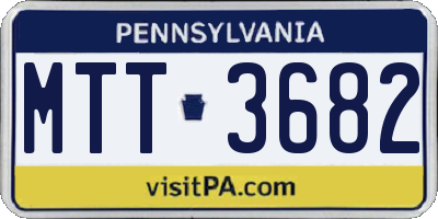 PA license plate MTT3682