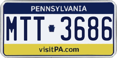 PA license plate MTT3686