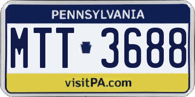 PA license plate MTT3688