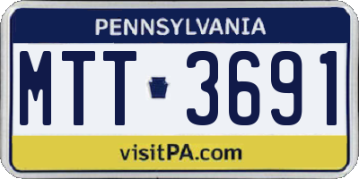 PA license plate MTT3691