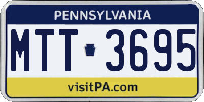 PA license plate MTT3695