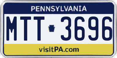 PA license plate MTT3696
