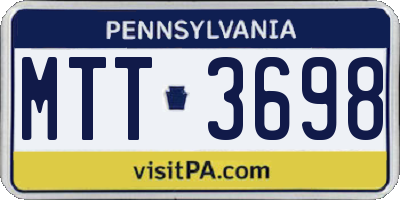 PA license plate MTT3698