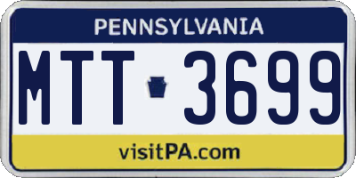 PA license plate MTT3699