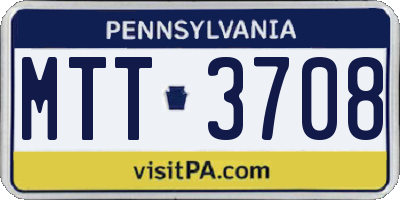 PA license plate MTT3708