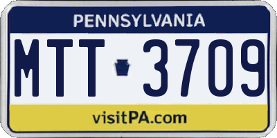 PA license plate MTT3709