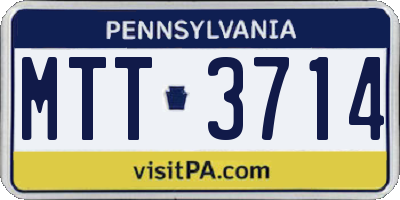 PA license plate MTT3714