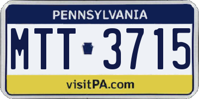 PA license plate MTT3715