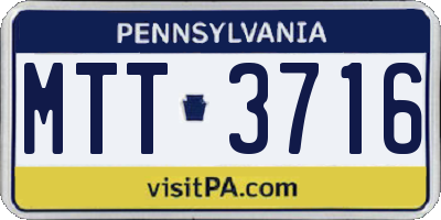 PA license plate MTT3716