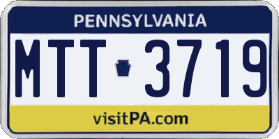 PA license plate MTT3719