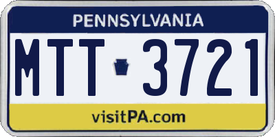 PA license plate MTT3721