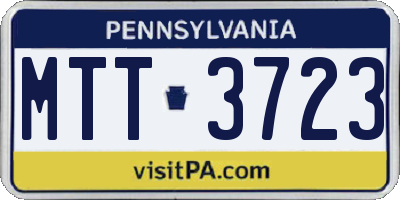 PA license plate MTT3723