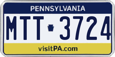 PA license plate MTT3724
