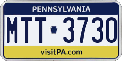 PA license plate MTT3730