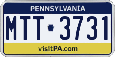 PA license plate MTT3731