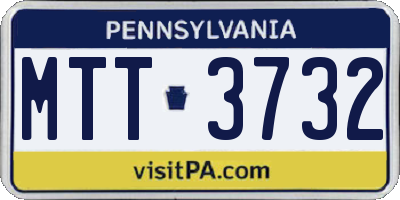PA license plate MTT3732