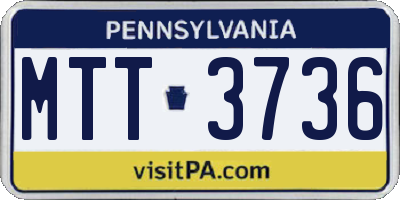 PA license plate MTT3736