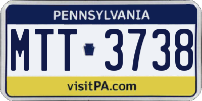 PA license plate MTT3738