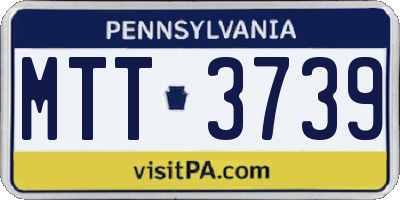 PA license plate MTT3739