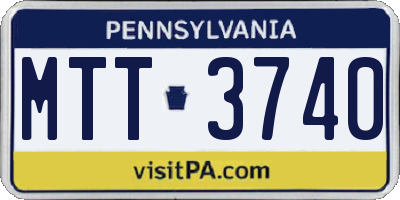 PA license plate MTT3740