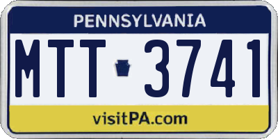 PA license plate MTT3741