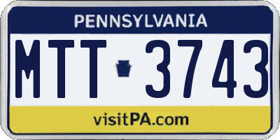 PA license plate MTT3743
