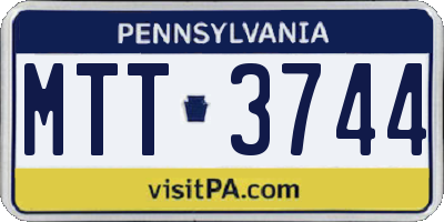 PA license plate MTT3744