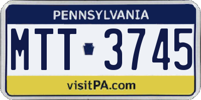 PA license plate MTT3745