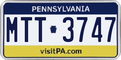 PA license plate MTT3747