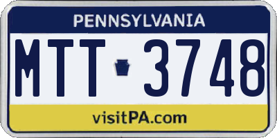 PA license plate MTT3748