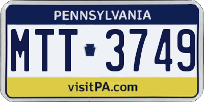 PA license plate MTT3749