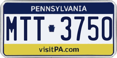 PA license plate MTT3750
