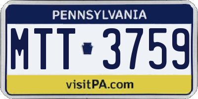 PA license plate MTT3759