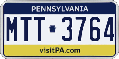 PA license plate MTT3764