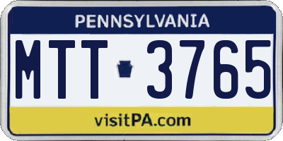 PA license plate MTT3765