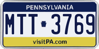 PA license plate MTT3769