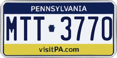 PA license plate MTT3770