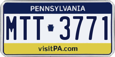 PA license plate MTT3771