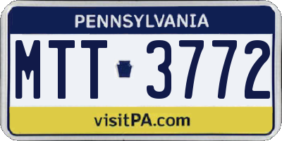 PA license plate MTT3772