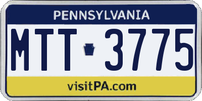 PA license plate MTT3775