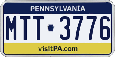 PA license plate MTT3776