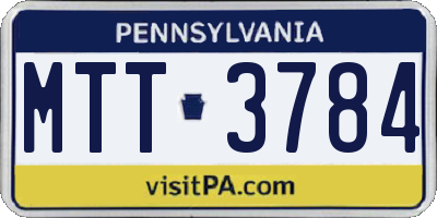 PA license plate MTT3784