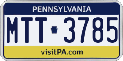 PA license plate MTT3785