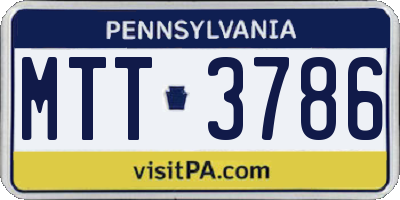 PA license plate MTT3786