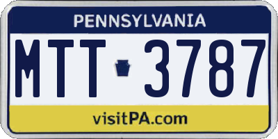 PA license plate MTT3787