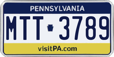 PA license plate MTT3789
